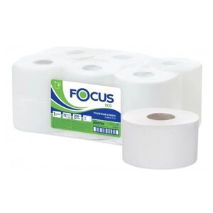 Бумага туалетная для диспенсеров Focus Eco Jumbo 1 слой бел цел 200м 12рул/уп