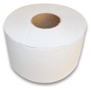 Бумага туалетная Комус для диспенсера, 1 слой, белая, из макулатуры, 200 м, 12 шт (T-200W1)