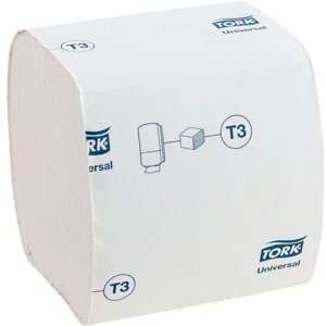 Бумага туалетная листовая 1-сл 110х95 мм 250 лист/уп Т3 белая TORK 1 шт