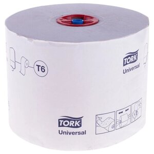 Бумага туалетная в Mid-size рулонах TORK Universal (T6) 1сл, 135м/рулон, белая, мягкая: 127540-20
