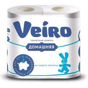 Бумага туалетная "Veiro Домашняя" 15м 2-слойная (2 упаковки по 8 рулонов)