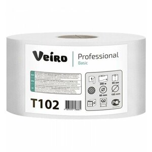 Бумага туалетная "Veiro Professional Basic" 200м 1-слойная серая