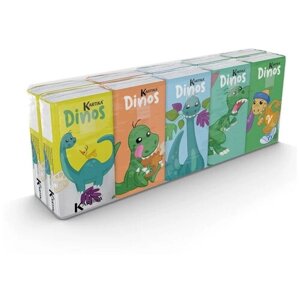 Бумажные платочки "Динозавры" 4-х слойные, 10 пачек, 9 листов, 21х21 см, World Cart