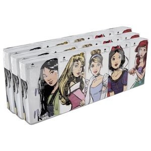 Бумажные платочки "Принцессы" с рисунком, 4 слоя, 15 пачек х 9 листов, 21х21 см