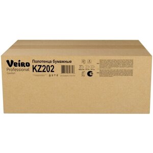 Бумажные полотенца для рук Z-сложения Veiro Professional Comfort KZ202, 21 пачка по 200 листов