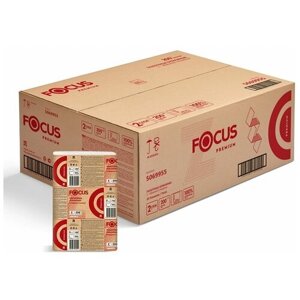 Бумажные полотенца листовые Focus Premium 5069955 Z-сложения, 20 пачек по 200 листов