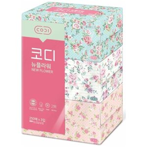 Бумажные салфетки "Розы" двухслойные мягкие, Ssangyong 3 упаковки х 250 шт