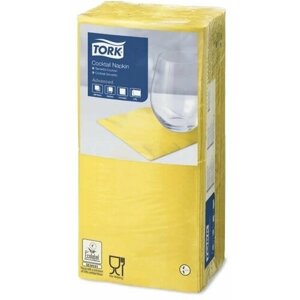Бумажные салфетки Tork 477823 (желтые) , двуслойные, 24 х 24 см, 12 пачек по 200 листов
