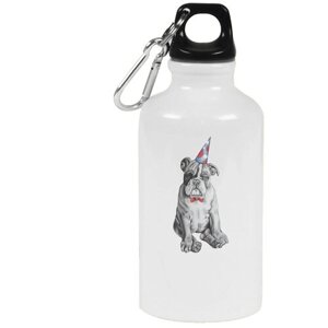 Бутылка с карабином CoolPodarok Животные Собакен в треугольной шляпке