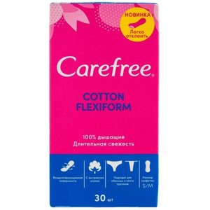 Carefree прокладки ежедневные FlexiForm без запаха, 2 капли, 30 шт.