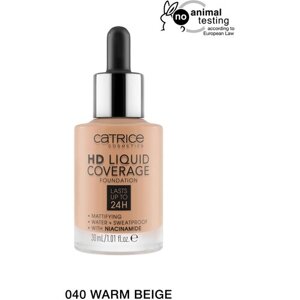 CATRICE Тональная эмульсия HD Liquid Coverage Foundation, 30 мл, оттенок: 040 Warm Beige