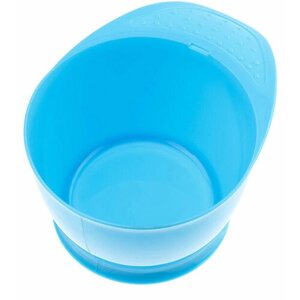 Чаша для краски DEWAL, голубая, с ручкой, с прорезиненной вставкой 320мл