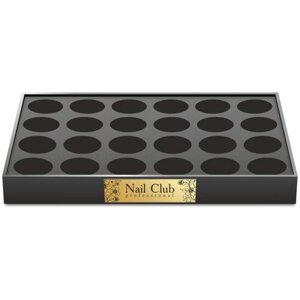 Чёрная дисплей-подставка для гель-красок с фирменным логотипом Nail Club