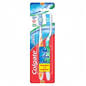 Colgate-Palmolive Colgate Тройное действие многофункциональная зубная щетка, средней жесткости, промоупаковка 1+1