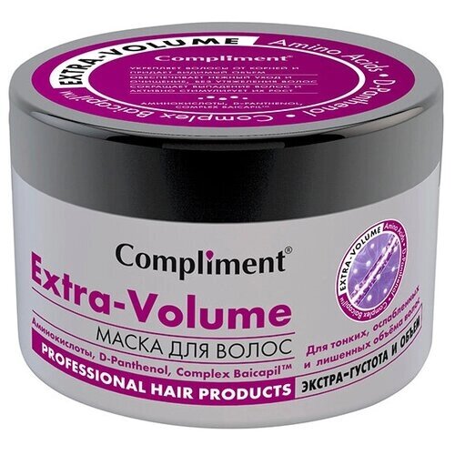 Compliment Extra-Volume Маска для тонких, ослабленных и лишенных объема волос, 500 мл