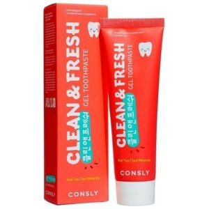 Consly Гелевая зубная паста Consly Clean&Fresh с экстрактом красного чая и морскими минералами, 105