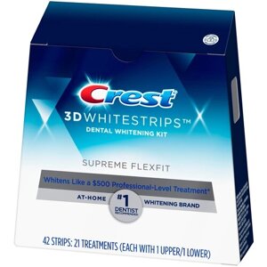 Crest отбеливающие полоски 3D White Supreme FlexFit, бесцветный