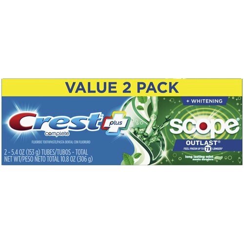 Crest Premium Plus Scope Outlast – Комплект из 2-х Отбеливающих зубных паст