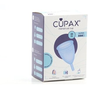 CUPAX Менструальная чаша капакс Super, 28 мл (голубая)