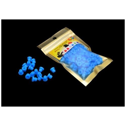 Цветные силиконовые односторонние ниппели Soft (100 штук) (синие)