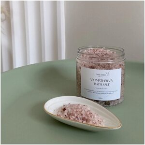 Daily Bliss / Успокаивающая соль для ванны "Роза и лаванда" с маслами и витамином Е / Розовая гималайская соль / Морская соль для ванны