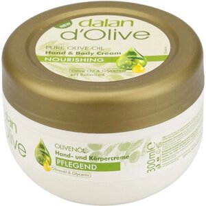 Dalan d'Olive Крем для рук и тела 300 мл. Питающий и увлажняющий с оливковым маслом, турецкий