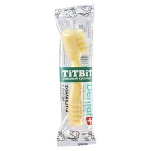 ДЕНТАЛ+ Зубная щетка для собак Titbit для маленьких пород, с сыром