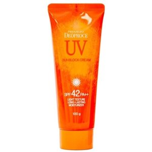 Deoproce крем солнцезащитный для лица и тела premium deoproce UV sunblock CREAM SPF42 PA 100гр