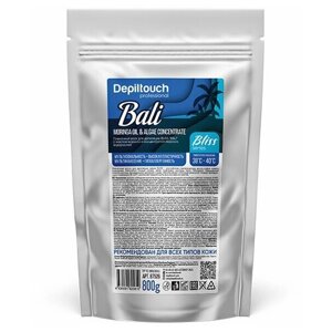 DEPILTOUCH PROFESSIONAL BLISS BALI Пленочный воск для депиляции с маслом моринги и концентратом морских водорослей, 800 г