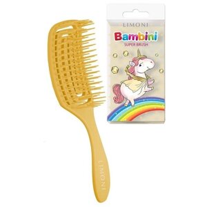 Детская массажная расческа для волос Bambini Limoni, золотая