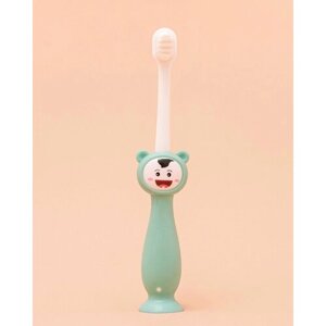 Детская ультрамягкая зубная щетка/ Мультяшная зубная щетка на присоске для детей (Бирюзовый)