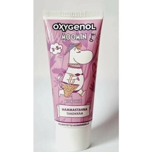 Детская зубная паста Oxygenol Moomin 3-5 лет со вкусом клубники 50 мл (Из Финляндии)