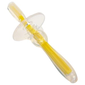 Детская зубная силиконовая щетка с ограничителем Крошка Я, цвет желтый