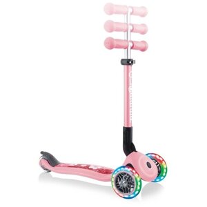 Детский самокат 3-колесный GLOBBER Junior Foldable Fantasy Lights , пастельно-розовый
