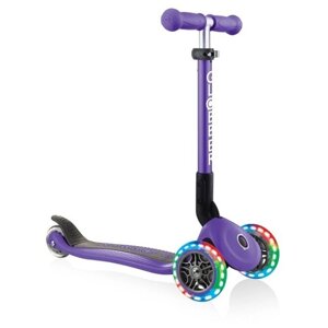 Детский самокат 3-колесный GLOBBER Junior Foldable Lights , фиолетовый