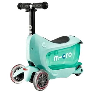 Детский самокат 3-колесный Micro Mini2go Deluxe Plus , mint