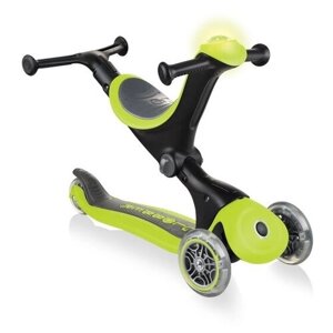 Детский самокат-беговел 3-колесный GLOBBER Go Up Deluxe Play Lights , зеленый