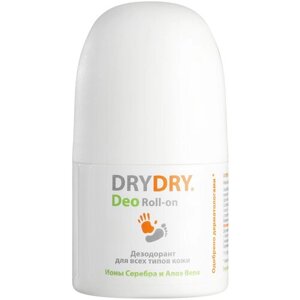 Дезодорант DRY DRY женский мужской шариковый от пота и запаха, ролик с алоэ вера, 50 мл