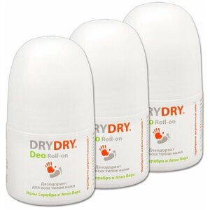 Дезодорант роликовый DRY DRY Deo Roll-on, с ионами серебра и aлоэ вера, 50 мл, 3 шт.