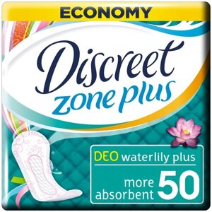 Discreet прокладки ежедневные Deo Water Lily Plus, 1 капля, 50 шт.