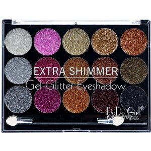 DoDo Girl Палетка блестящих теней 15 цветов Shimmer Gel Glitter №02