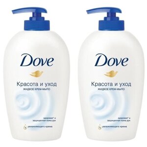 Dove DOVE жидкое крем-мыло красота и уход с 1/4 увлажняющего крема, не сушит кожу 250 мл, 2 шт., 250 г