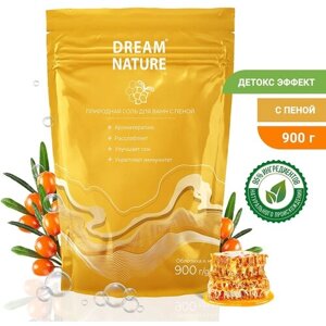 Dream Nature Соль с пеной для ванн Облепиха и мед, 900 г, 900 мл