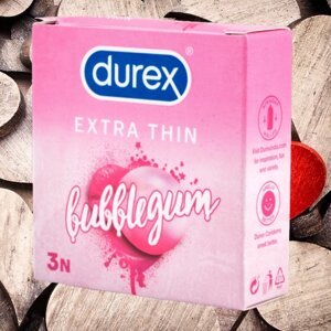 Durex Bubblegum Flavoured Condoms, презервативы со вкусом жевательной резинки, Индия,1 упаковка из 3 штук.