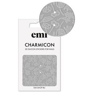 E. Mi, 3D-стикеры №177 Цветы белые Charmicon 3D Silicone Stickers