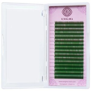 ENIGMA Ресницы для наращивания микс Зеленые 0,10/C+7-13 mm (16 линий)/Ресницы для наращивания Зеленые Энигма