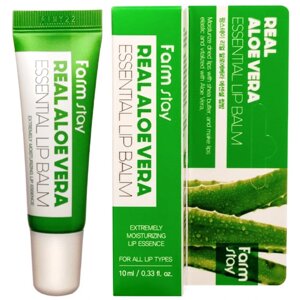 FarmStay / Бальзам для губ суперувлажняющий с алоэ Real aloe vera essential lip balm, 10 мл