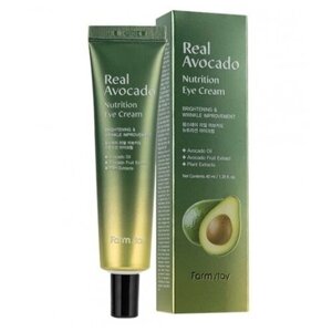 Farmstay real avocado nutrition eye cream, сыворотка для кожи вокруг глаз с экстрактом авокадо