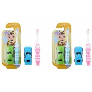 Farres cosmetics Зубная щетка детская с игрушкой Машинка, 2 шт