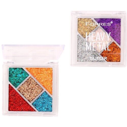 Farres тени для век 5 цветов HEAVY METAL glitter 1256-04